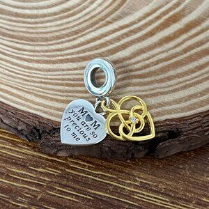 Pandora Lab-grown Diamond Engravable Mom Double Dangle Charm